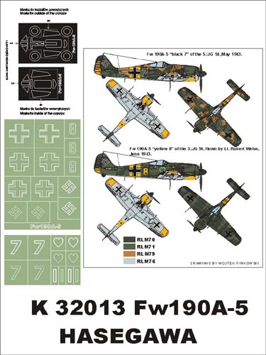 Montex K32013 1:32 Focke-Wulf Fw-190A-5 canopy frame paint masks  insignia and markings masks