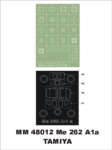 Montex MM48012 1:48 Messerschmitt Me-262A-1a canopy frame paint masks