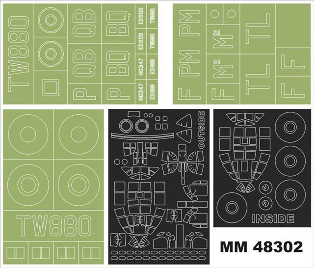 Montex MM48302 1:48 Avro Lancaster B.I/III canopy frame paint masks