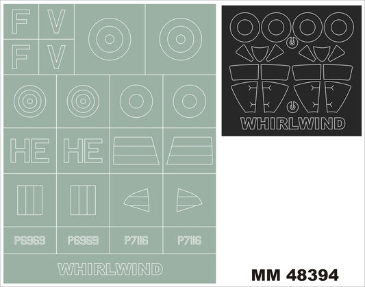 Montex MM48394 1:48 Westland Whirlwind canopy frame paint masks