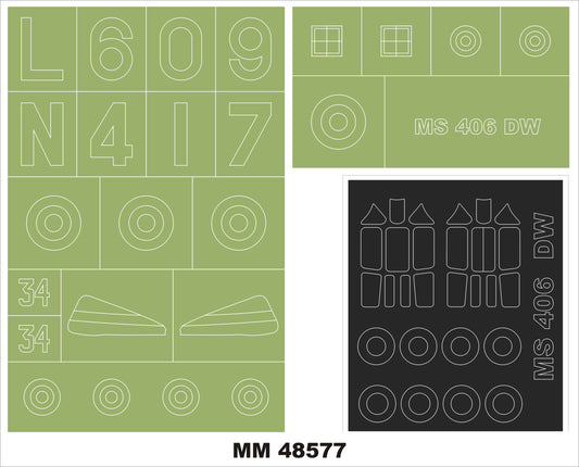 Montex MM48577 1:48 MS.406	2 canopy masks(outside & inside) + 1 insignia masks