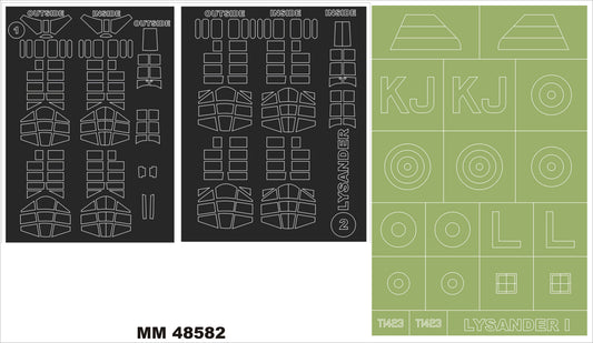 Montex MM48582 1:48 Westland Lysander Mk.I/Mk.III 2 canopy masks + 1 insignia masks