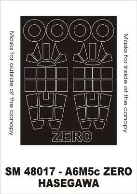 Montex SM48017 1:48 Mitsubishi A6M5c Zero canopy frame paint masks