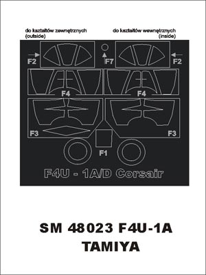 Montex SM48023 1:48 Vought F4U-1A Corsair canopy frame paint masks