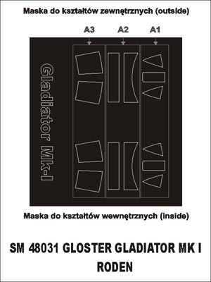 Montex SM48031 1:48 Gloster Gladiator Mk.I canopy frame paint masks