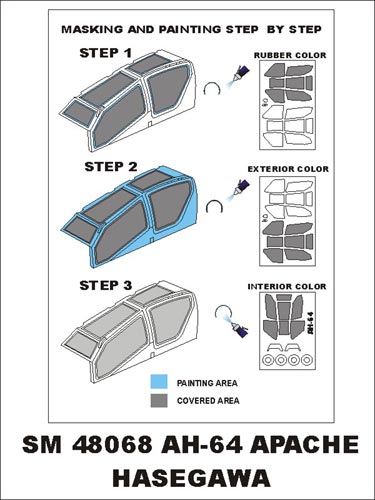 Montex SM48068 1:48 Bell/Boeing AH-64D Apache canopy frame paint masks
