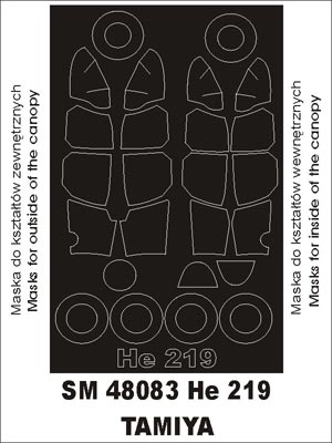 Montex SM48083 1:48 Heinkel He-219A-7 'Uhu' canopy frame paint masks