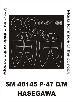 Montex SM48145 1:48 Republic P-47D/Republic P-47M Thunderbolt canopy frame paint masks