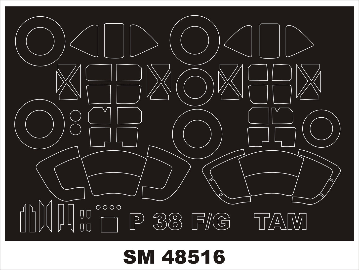 Montex SM48516 1:48 Lockheed P-38F/G Lightning 2 canopy frame paint masks