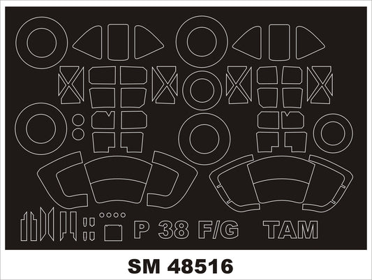 Montex SM48516 1:48 Lockheed P-38F/G Lightning 2 canopy frame paint masks
