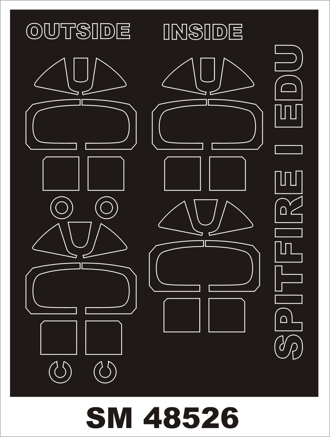 Montex SM48526 1:48 Supermarine Spitfire Mk.I canopy frame paint mask (inside & outside)