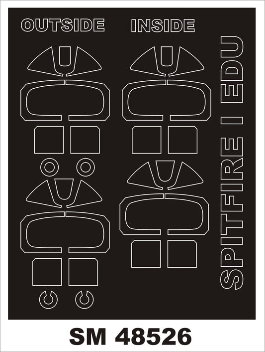 Montex SM48526 1:48 Supermarine Spitfire Mk.I canopy frame paint mask (inside & outside)