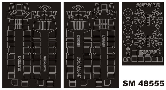 Montex SM48555 1:48 Avro Anson Mk.I  canopy frame paint mask (inside & outside)