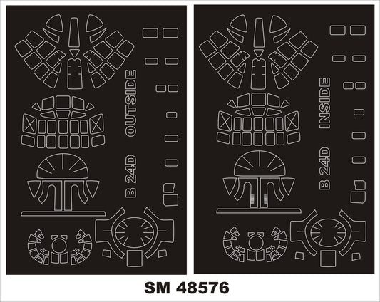 Montex SM48576 1:48 Consolidated B-24D LIBERATOR canopy frame paint mask