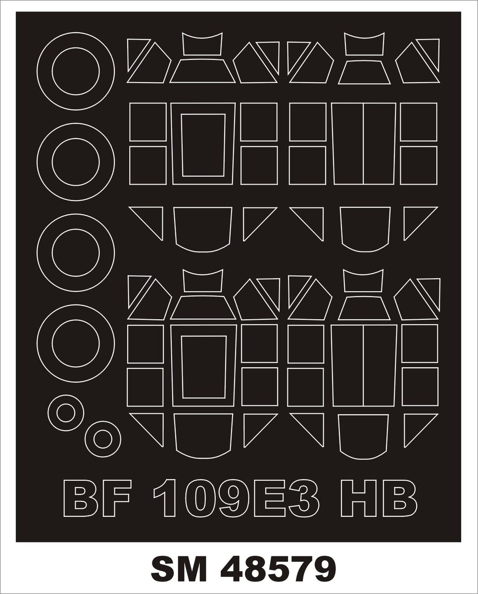 Montex SM48579 1:48 Messerschmitt Bf-109E-3 canopy frame paint mask (inside & outside)