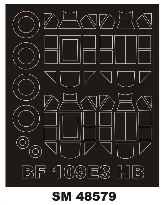 Montex SM48579 1:48 Messerschmitt Bf-109E-3 canopy frame paint mask (inside & outside)