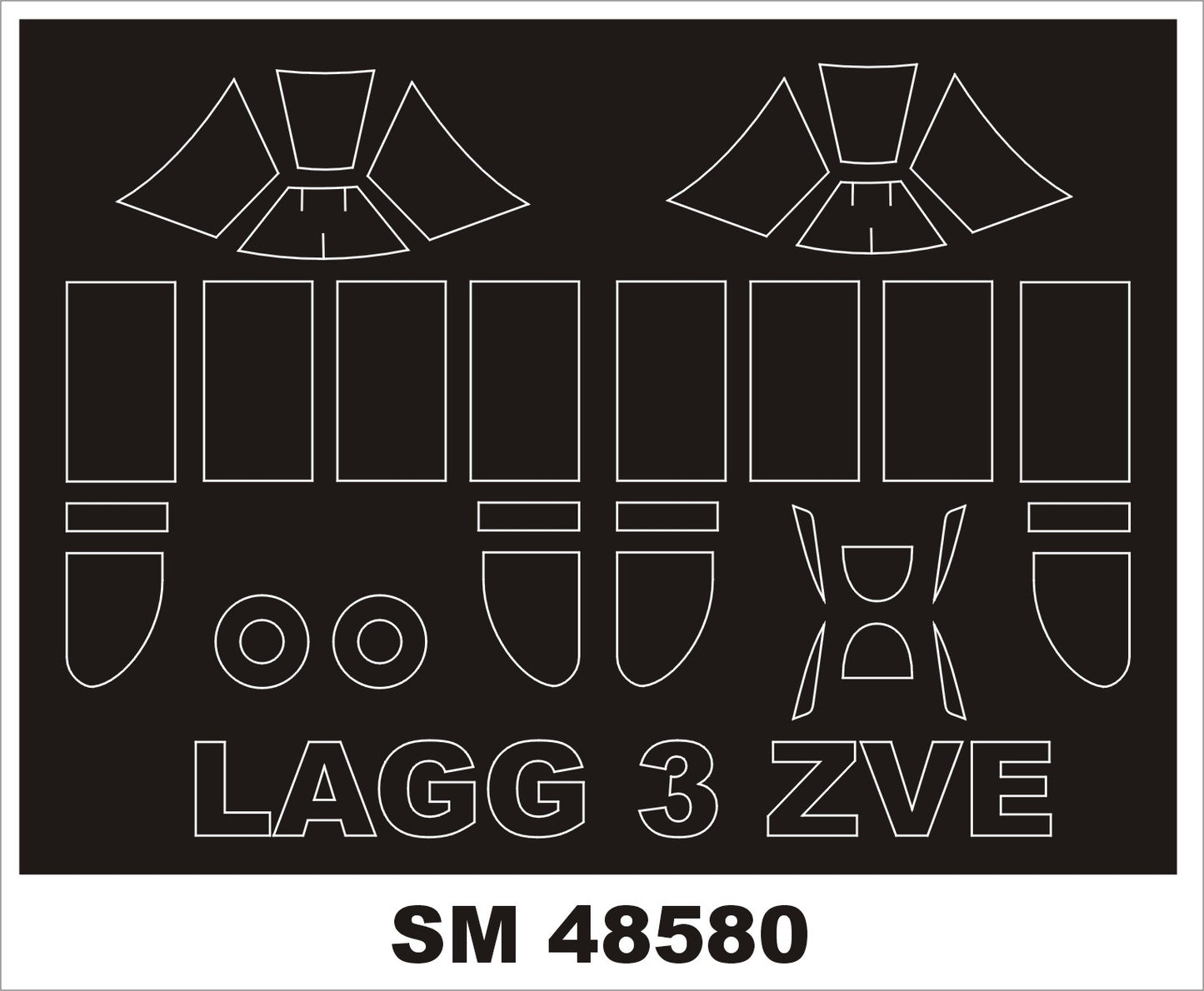 Montex SM48580 1:48 Lavochkin LaGG-3 canopy frame paint mask (inside & outside)