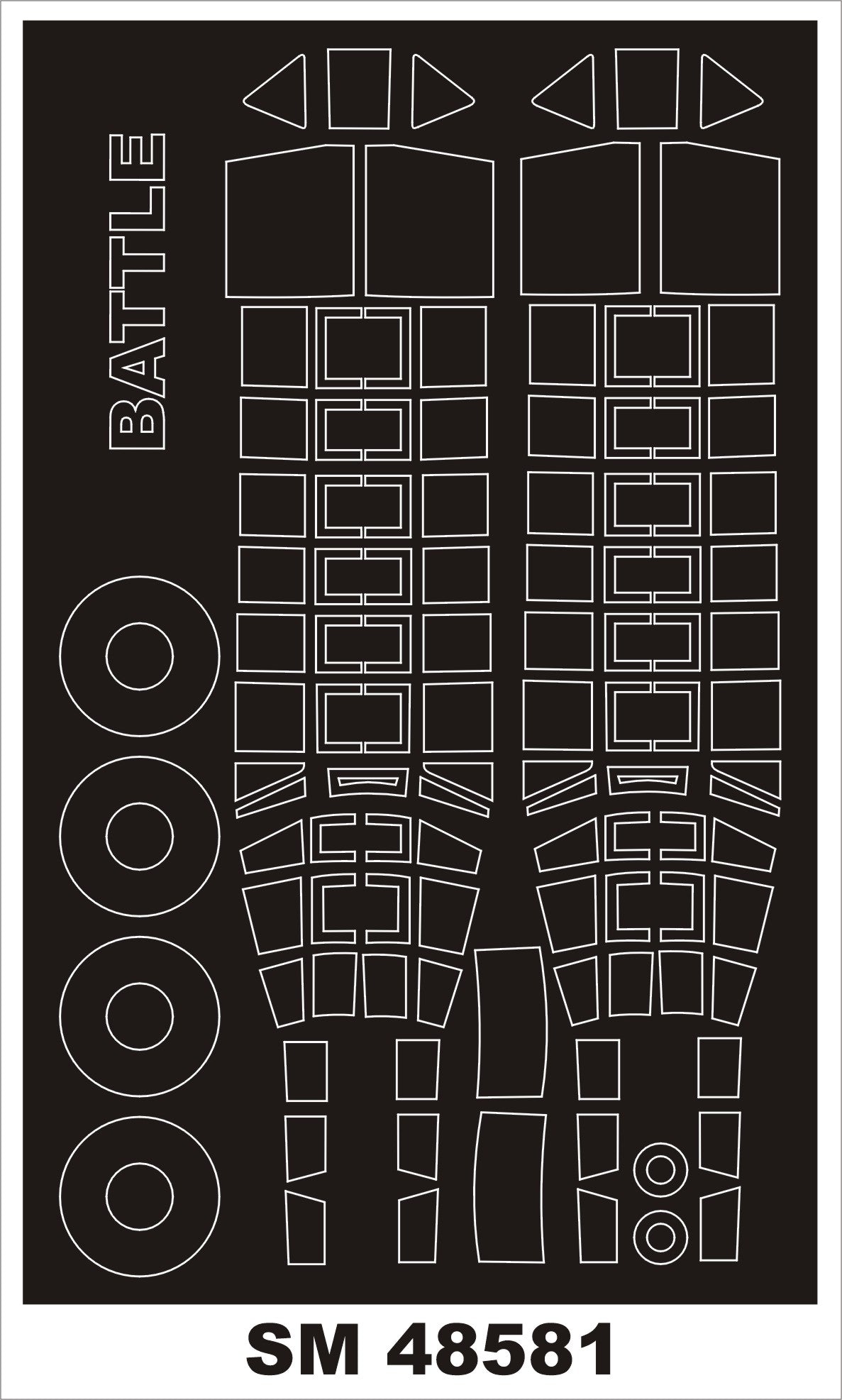 Montex SM48581 1:48 FAIREY BATTLE canopy frame paint mask (inside & outside)