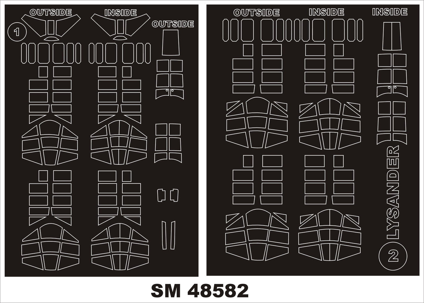 Montex SM48582 1:48 Westland Lysander Mk.I/Mk.III  canopy frame paint mask