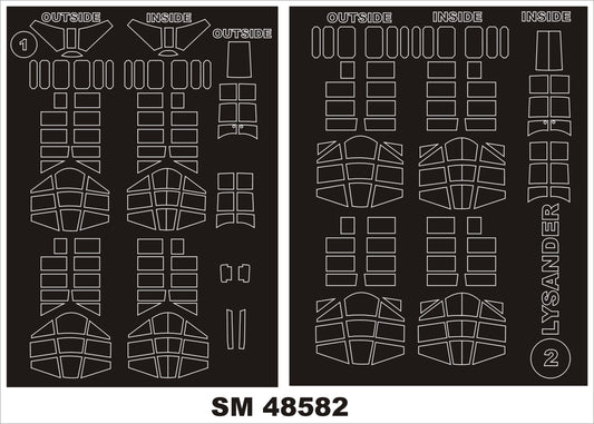 Montex SM48582 1:48 Westland Lysander Mk.I/Mk.III  canopy frame paint mask