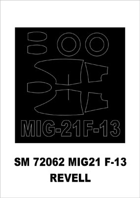 Montex SM72062 1:72 Mikoyan MiG-21F-13 canopy frame paint mask (outside only)