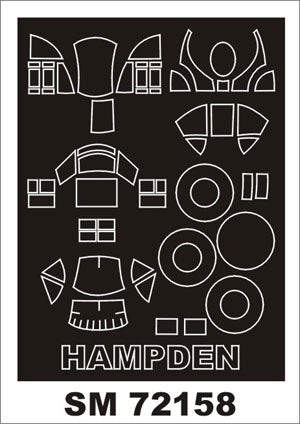 Montex SM72158 1:72 Handley-Page Hampden canopy frame paint mask (outside only)