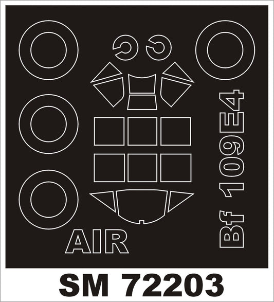 Montex SM72203 1:72 Messerschmitt Bf-109E-4 canopy frame paint mask