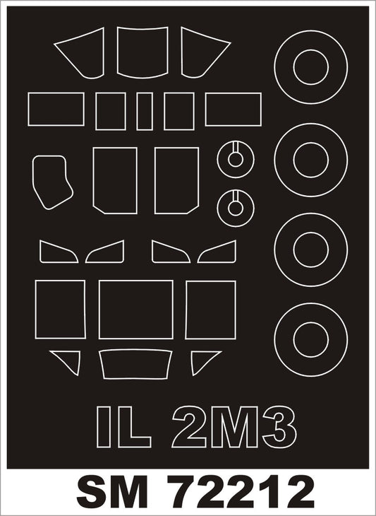 Montex SM72212 1:72 Ilyushin Il-2M3 canopy frame paint mask (outside only)