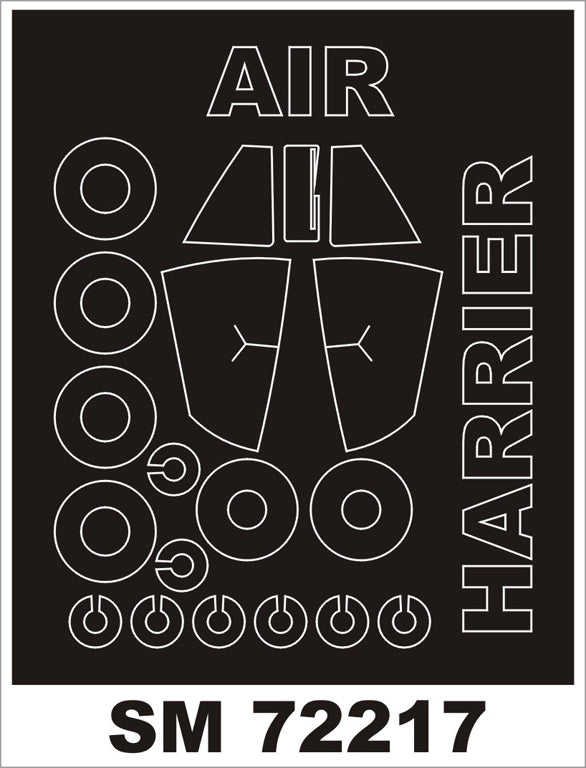 Montex SM72217 1:72 BAe Harrier Gr.3 canopy frame paint mask (outside only)