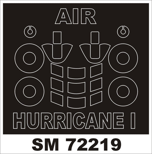 Montex SM72219 1:72 Hawker Hurricane Mk.I (early) canopy frame paint mask