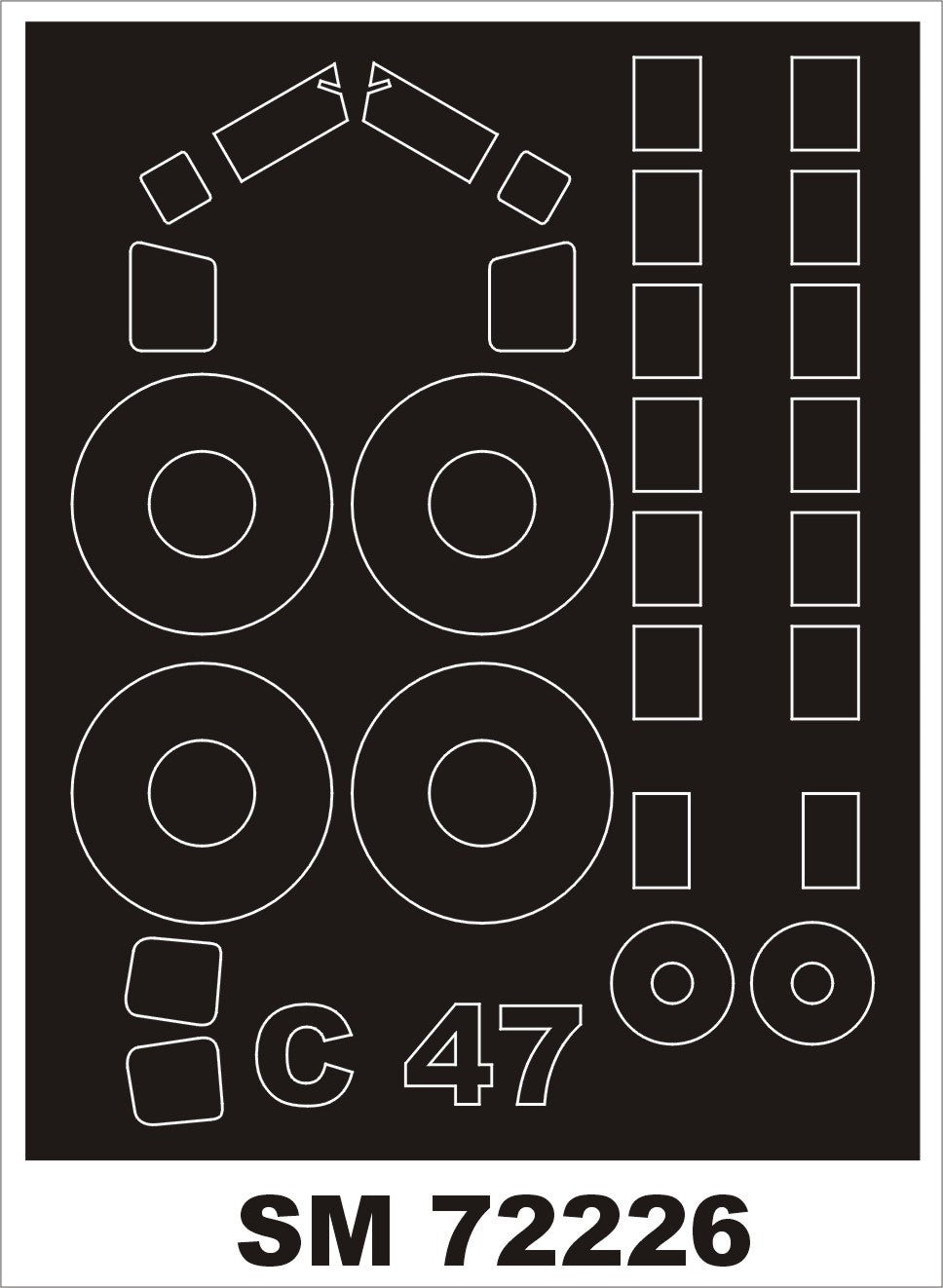 Montex SM72226 1:72 Douglas C-47 Skytrain New Tooling canopy frame paint masks