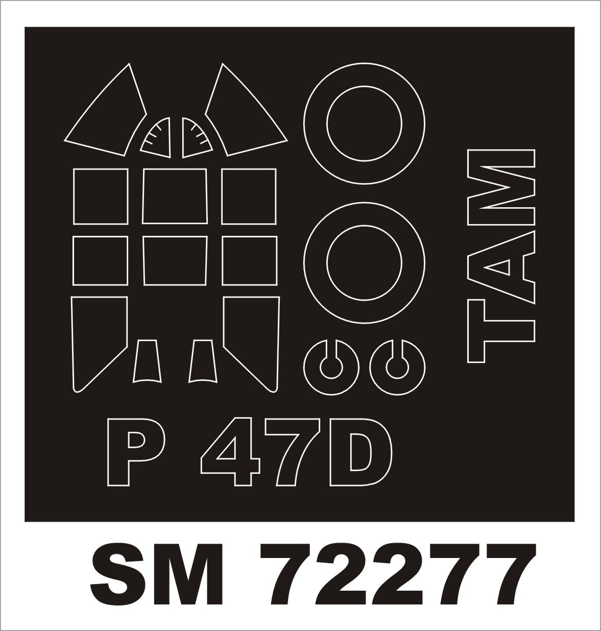 Montex SM72277 1:72 Republic P-47D Thunderbolt Razorback (outside canopy frame mask)