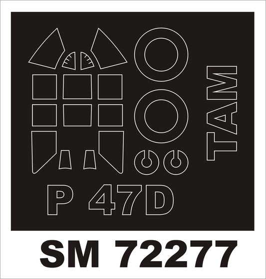 Montex SM72277 1:72 Republic P-47D Thunderbolt Razorback (outside canopy frame mask)