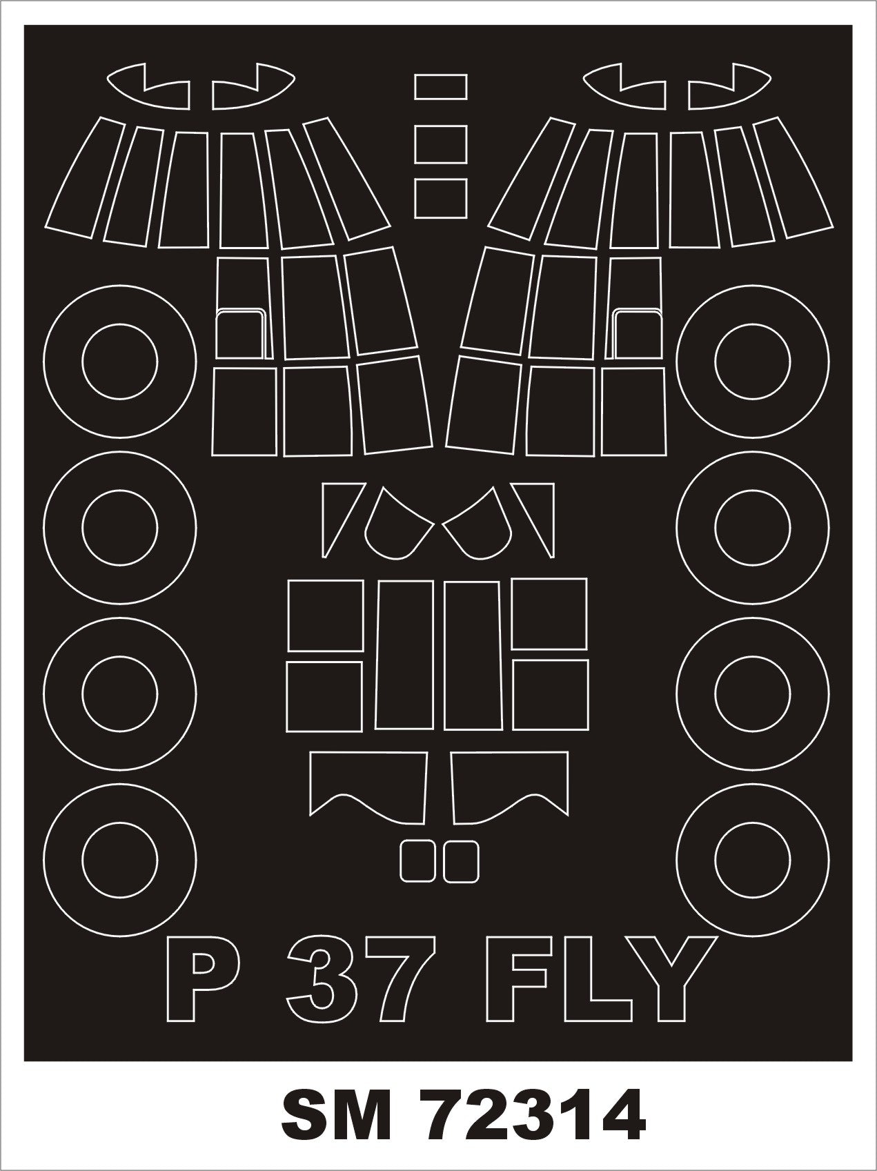 Montex SM72314 1:72 PZL PZL P.37A/PZL P.37B Los canopy frame paint mask (outside only)