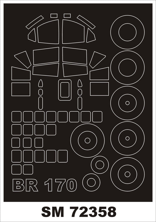 Montex SM72358 1:72 Bristol 170 Freighter canopy frame paint masks (outside only)