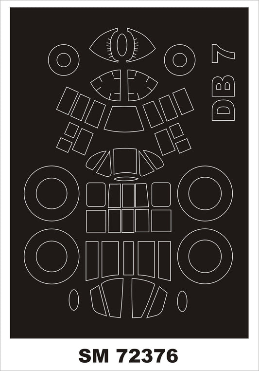Montex SM72376 1:72 DB-7	canopy frame paint mask (outside only)