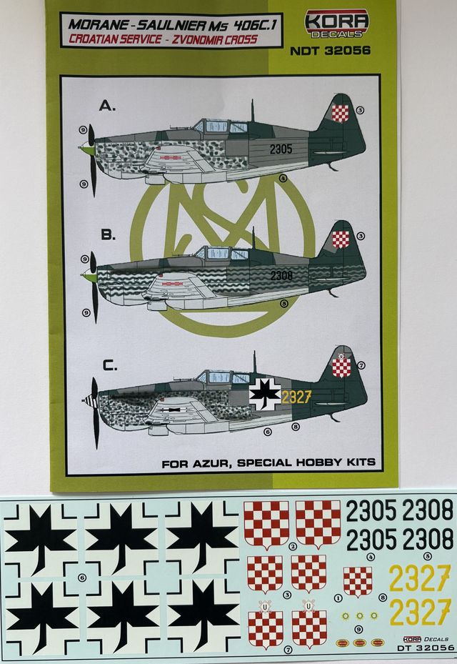Kora NDT32056 1:32 Morane-Saulnier MS.406C.1 Croatian service