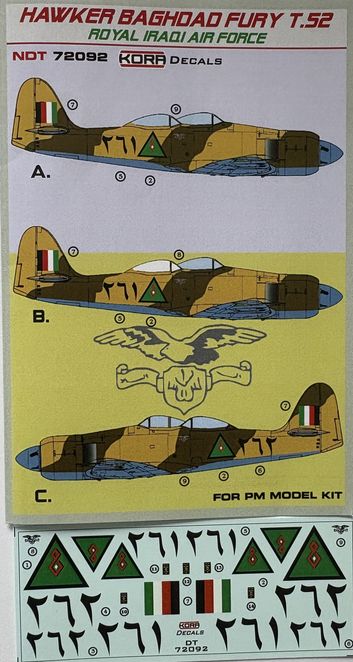 Kora NDT72092 1:72 Hawker Baghdad Fury T.52   in the Royal Iraqi Air Force