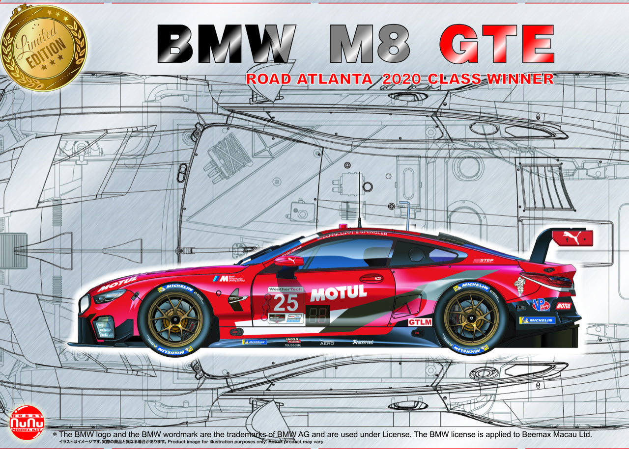 Nunu Model Kit 24043 1:24 BMW M8 GTE 2020 Road Atlanta Class Winner