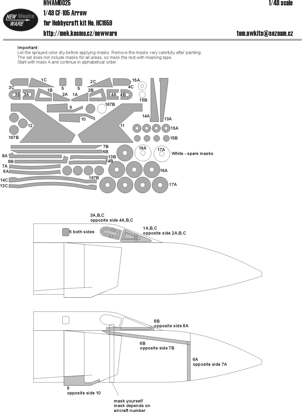 New Ware NWAM0025 1:48 Avro-Canada CF-105 Arrow