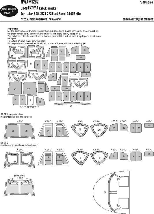 New Ware NWAM1262 1:48 Bell UH-1D EXPERT