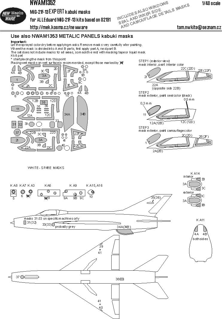 New Ware NWAM1352 1:48 Mikoyan MiG-21F-13 Expert