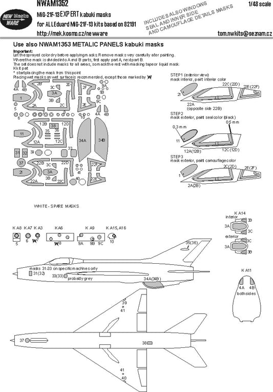 New Ware NWAM1352 1:48 Mikoyan MiG-21F-13 Expert