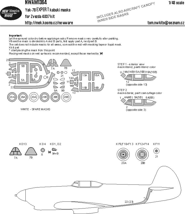 New Ware NWAM1364 1:48 Yakovlev Yak-7B Expert