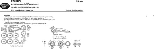 New Ware NWAM1376 1:48 P-47M Thunderbolt BASIC kabuki masks