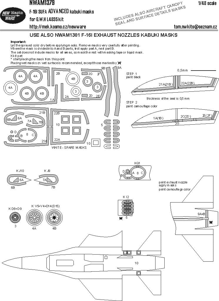 New Ware NWAM1379 1:48 Lockheed-Martin F-16i Advanced  kabuki