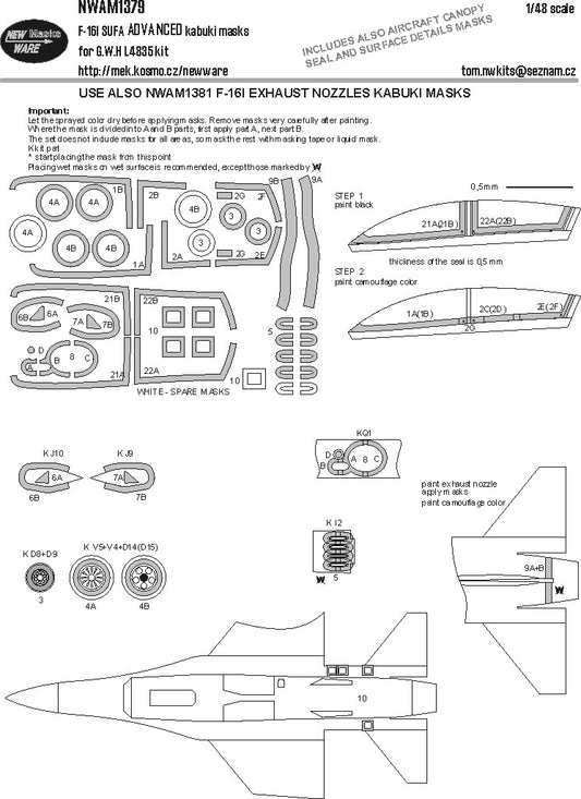 New Ware NWAM1379 1:48 Lockheed-Martin F-16i Advanced  kabuki