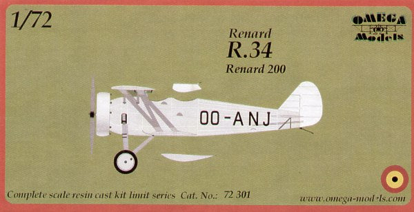 Omega Models 72301 1:72 Renard R.34 - Renard 200 Decals Belgium 00-ANJ