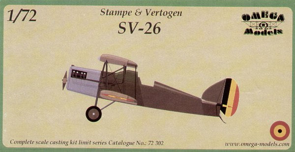 Omega Models 72302 1:72 Stampe & Vertongen SV-26 Decals Belgium