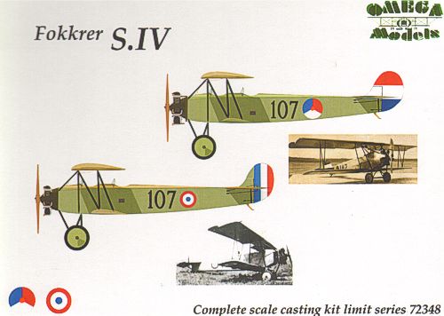 Omega Models 72348 1:72 Fokker S.IV Decals Dutch and France